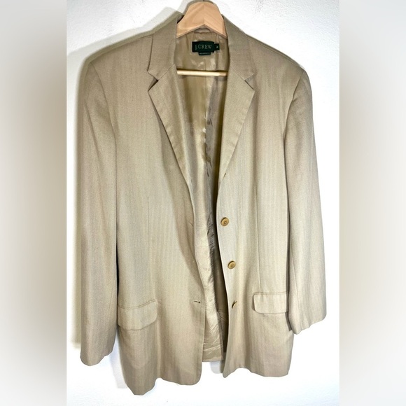 J. Crew Vintage Green Tag  Wool Blend Herringbone Women’s Jacket Blazer 
Size 8 - Picture 1 of 8